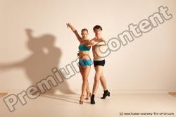 Underwear White Slim short brown Dancing Dynamic poses